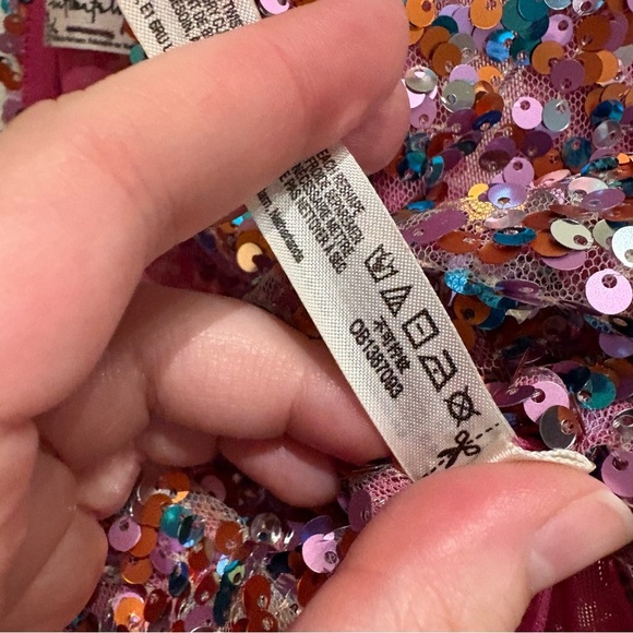 Free People Pink Big Night Sequin Crop Top Size Medium - Picture 7 of 7